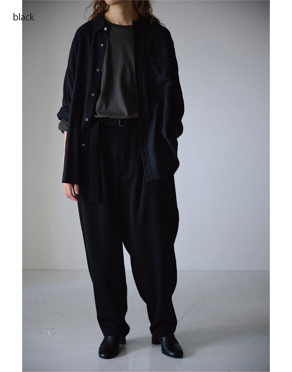 WIRROW cupro cotton regular collar shirt black WIRROW cupro cotton regular collar shirt black