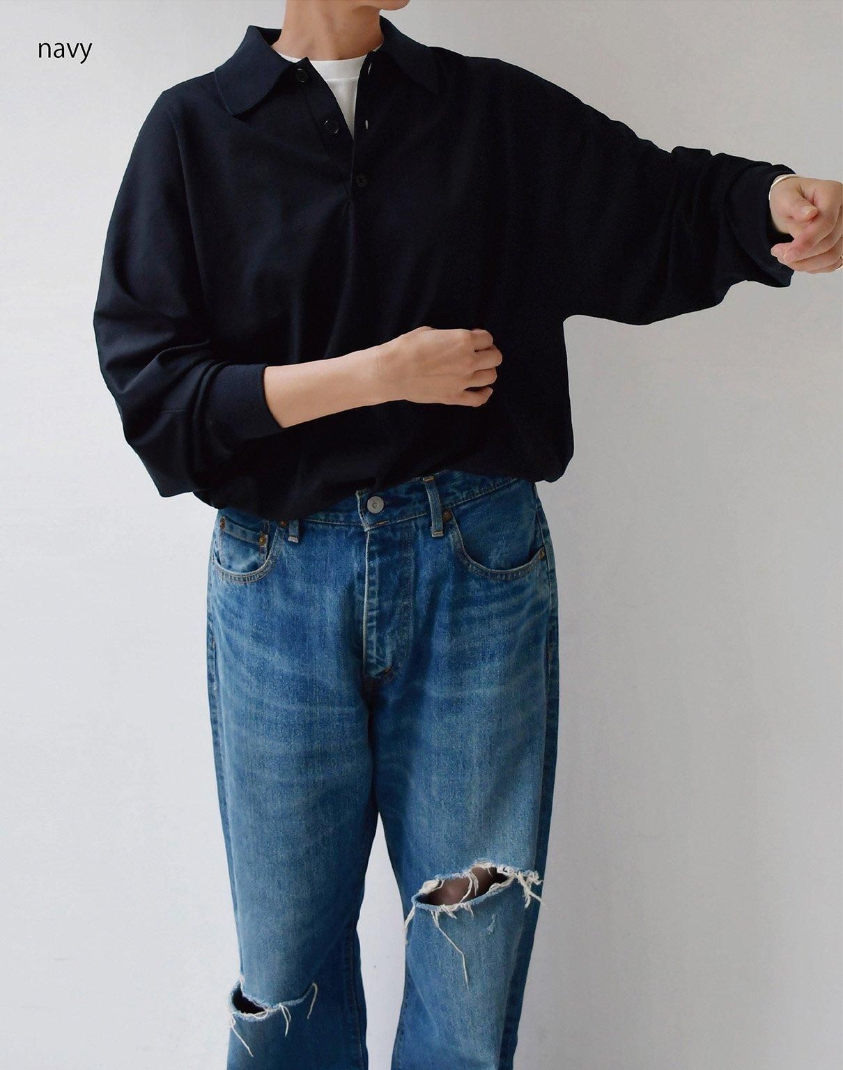 GGG dolman sleeve knit-polo black