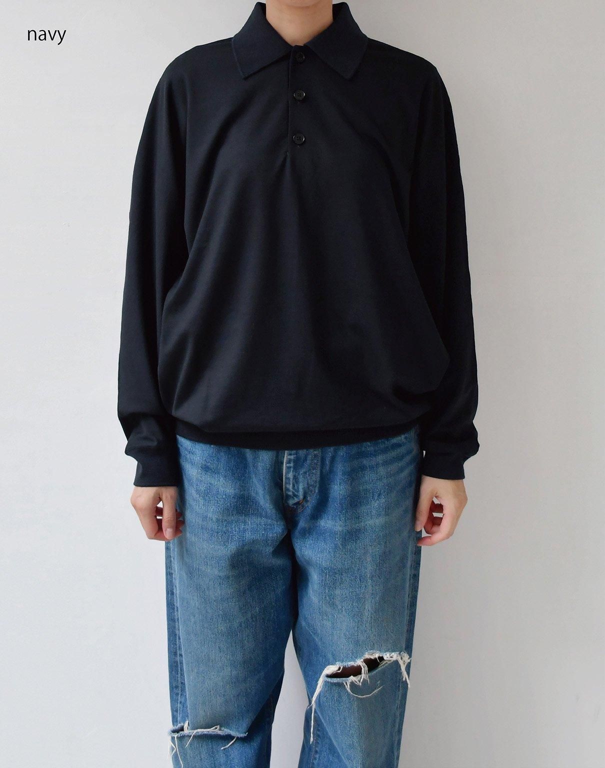 GGG dolman sleeve knit-polo navy