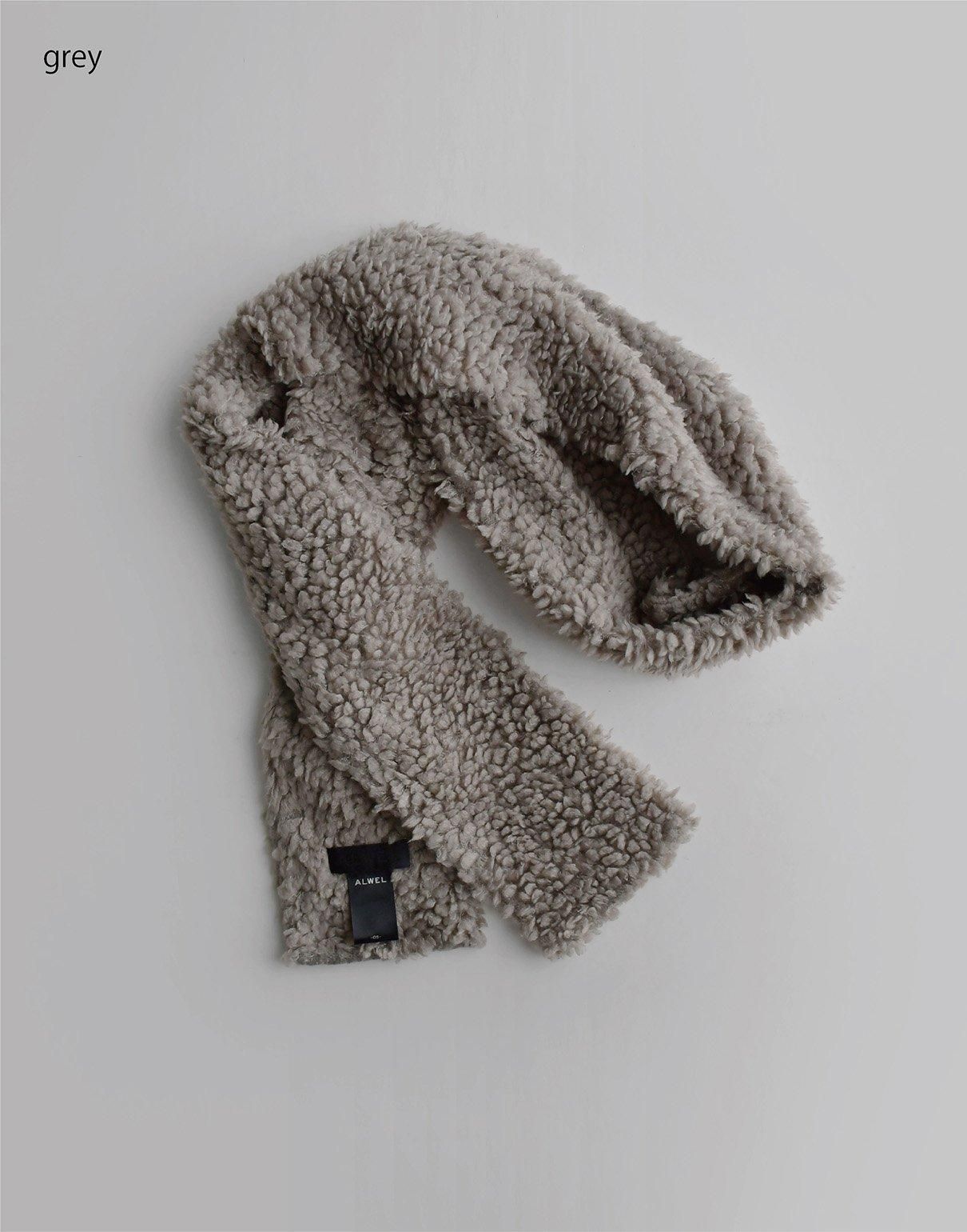 ALWEL LAMB FAUX FUR SCARF grey ALWEL LAMB FAUX FUR SCARF grey