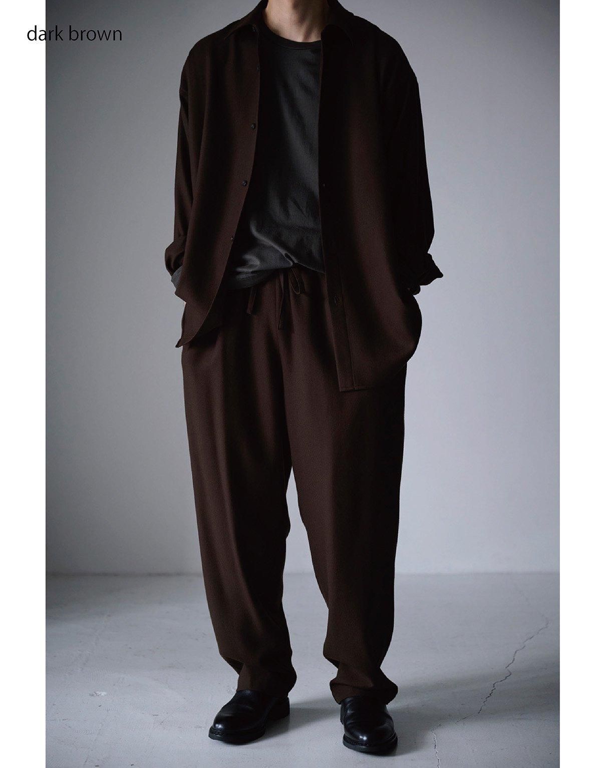 WIRROW Botany wool drawstring pants dark brown WIRROW Botany wool drawstring pants dark brown