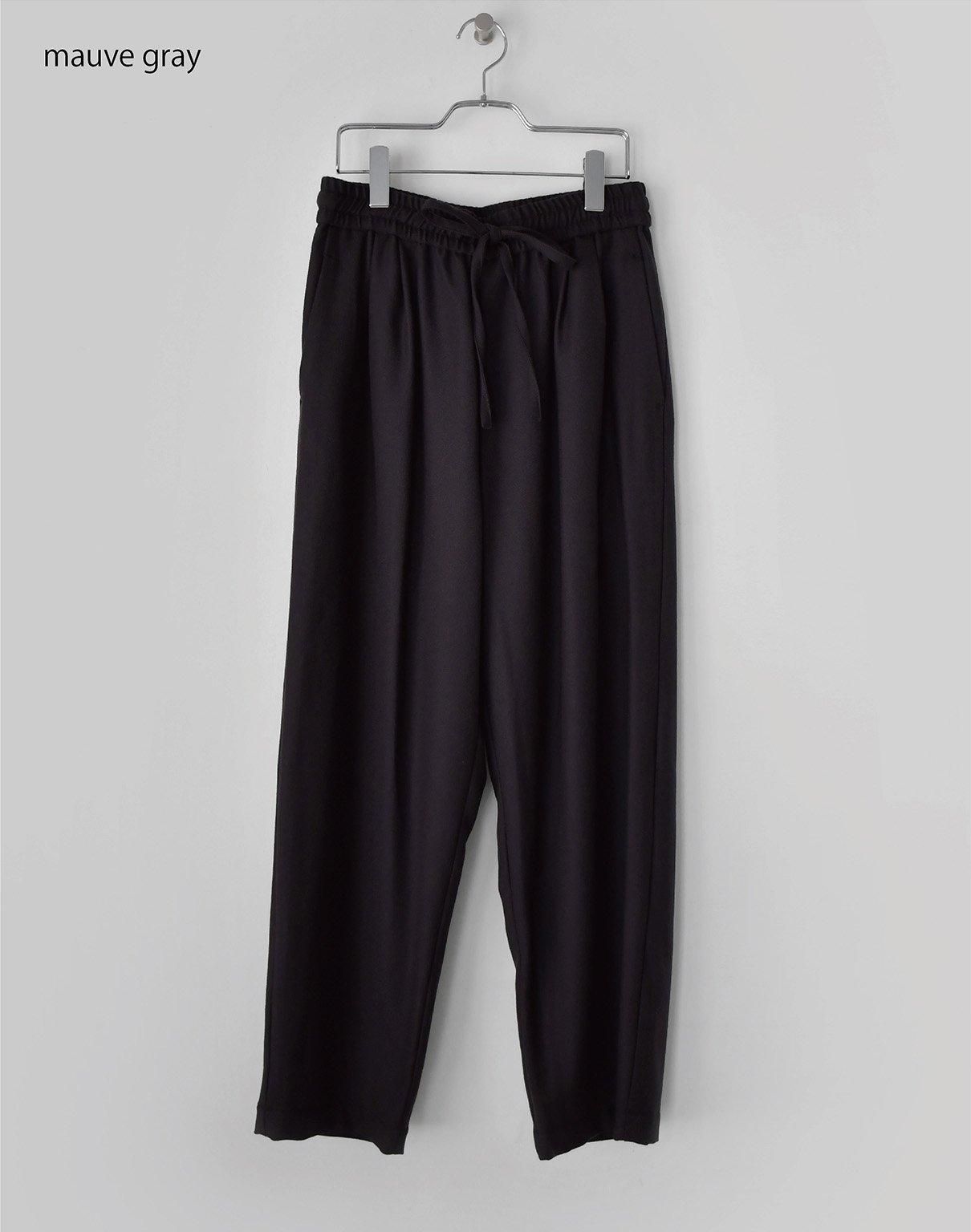 WIRROW Botany wool drawstring pants dark brown WIRROW Botany wool drawstring pants dark brown
