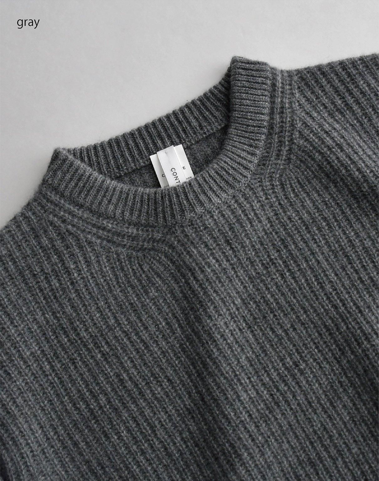 YAECA CONTEMPO カシミヤあぜ編みニット gray YAECA CONTEMPO カシミヤあぜ編みニット gray