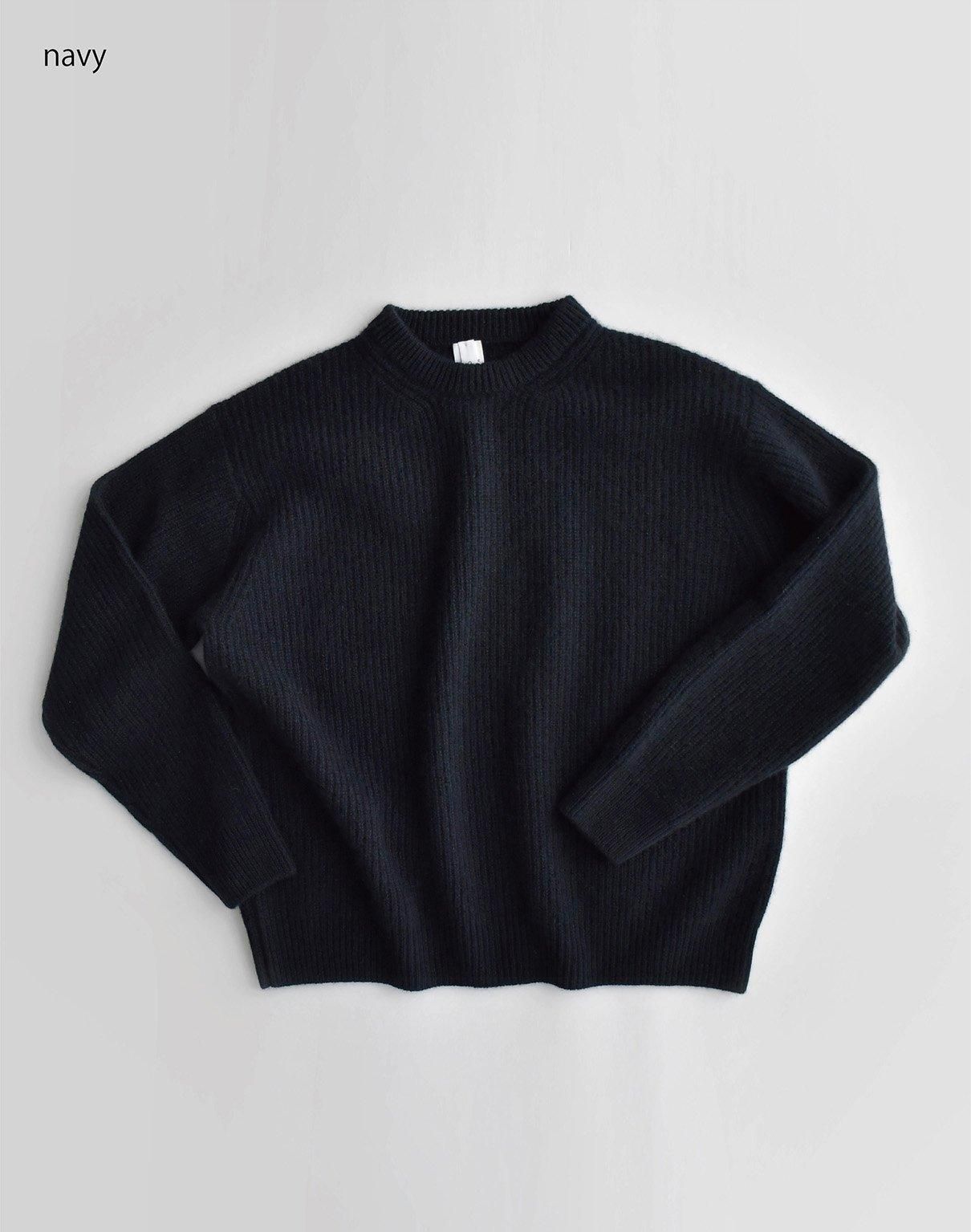 YAECA CONTEMPO カシミヤあぜ編みニット gray