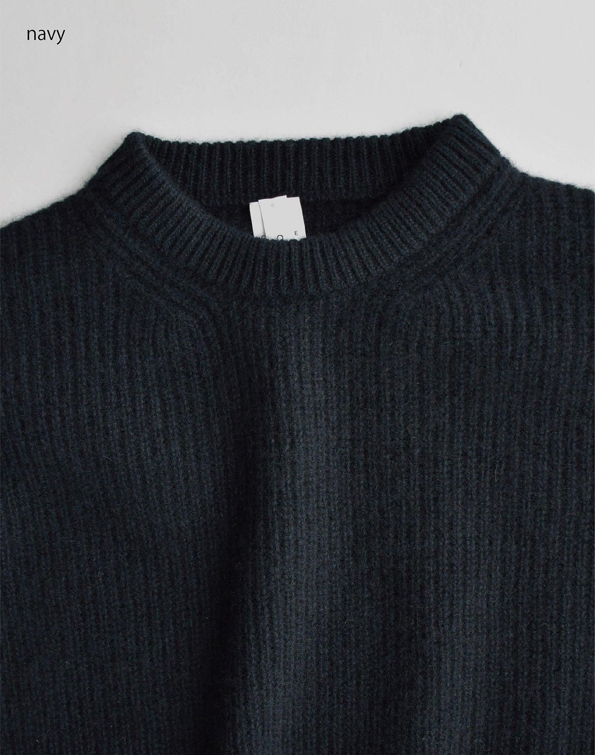 YAECA CONTEMPO カシミヤあぜ編みニット d.navy
