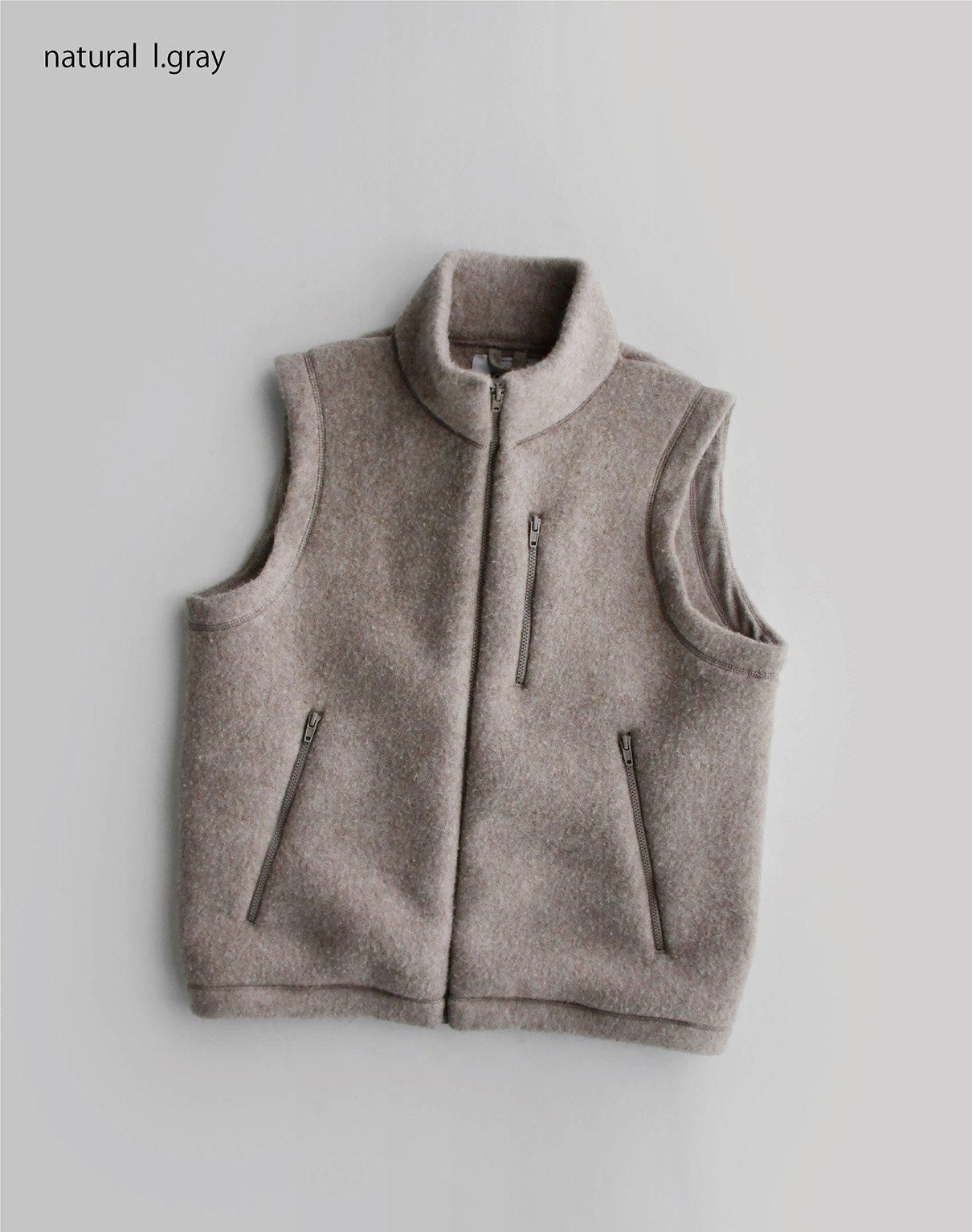 YAECA(ヤエカ)のウールフリースベストnatural l.gray YAECA(ヤエカ)のウールフリースベストnatural l.gray