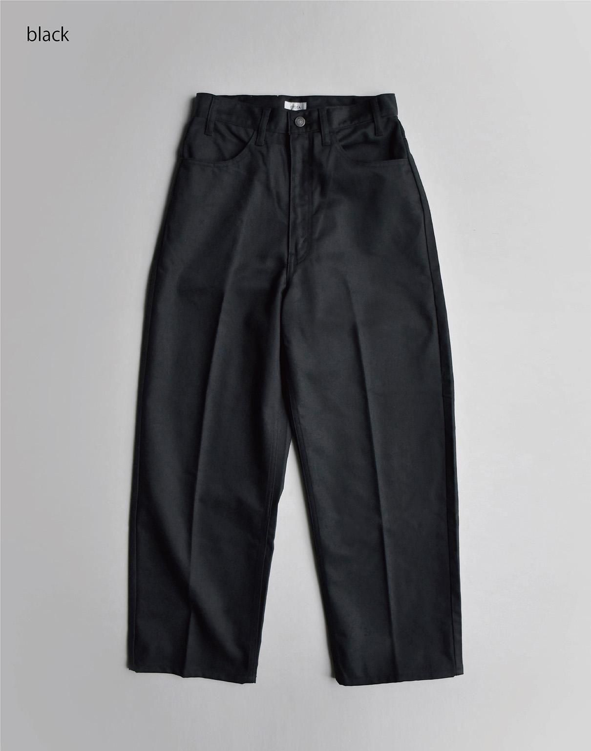 alo バギーパンツ ブラック 膝ZIP ワイドバギーパンツ / Knee ZIP Wide Baggy Pants（デニム
