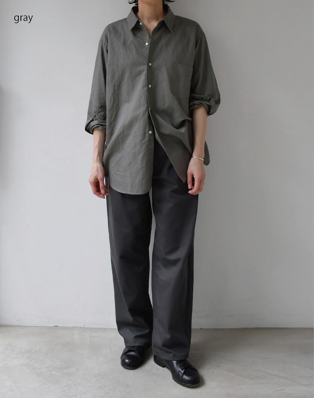 CIOTA コットンリネンレギュラーカラーシャツ off white