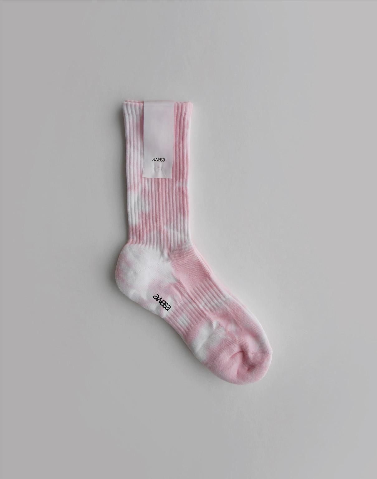 あいふわふわ様　ジュース6本 awasa tube socks tie dye pink × white