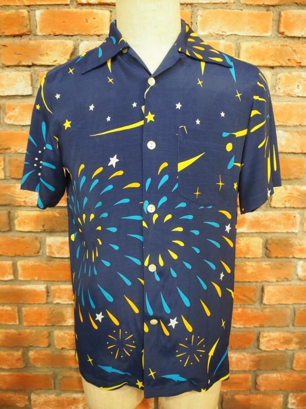 44アロハブロッサムALOHABLOSSOMアロハシャツ花火HANABI Aloha Blossom / アロハブロッサム Hanabi 花火 通販 Treasure