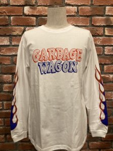 GARBAGE WAGON : BERDOO FLAMES L/S TEE WHT