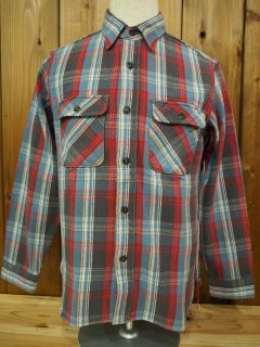 COTTON FLANNEL PLAID SHIRT,with MARBLE BUTTON