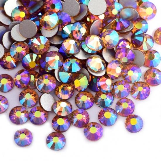 ガラス製ラインストーン トパーズAB(トパーズオーロラ)【237円
