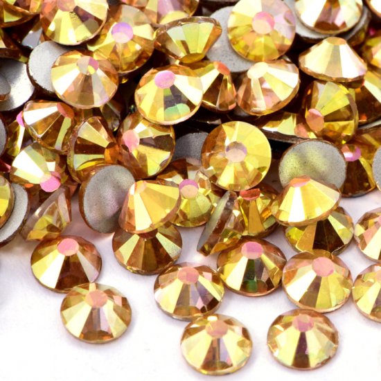 【2営業日以内に発送】卸専用 ラインストーン ガラス製 ライトゴールド SS3〜SS30サイズ選択可 約14000粒/約2700粒 ダイヤモンドアート