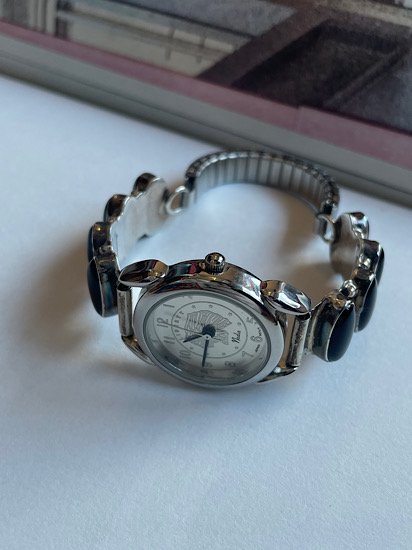 NAVAJO Onyx watch bracelet