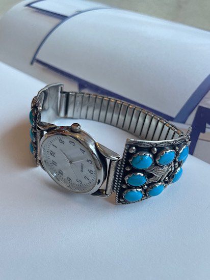 NAVAJO Turquoise watch bracelet