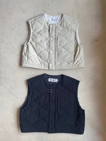WASHED COTTON BROAD QUILTED VEST