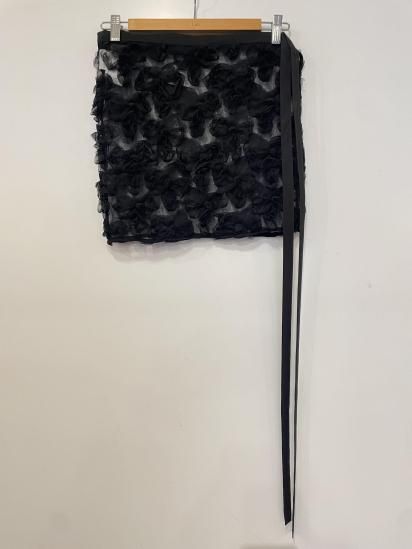 NYLON TULLE TAPE EMBROIDERY WRAP SKIRT