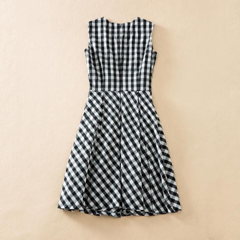 チェックフレアワンピース見本