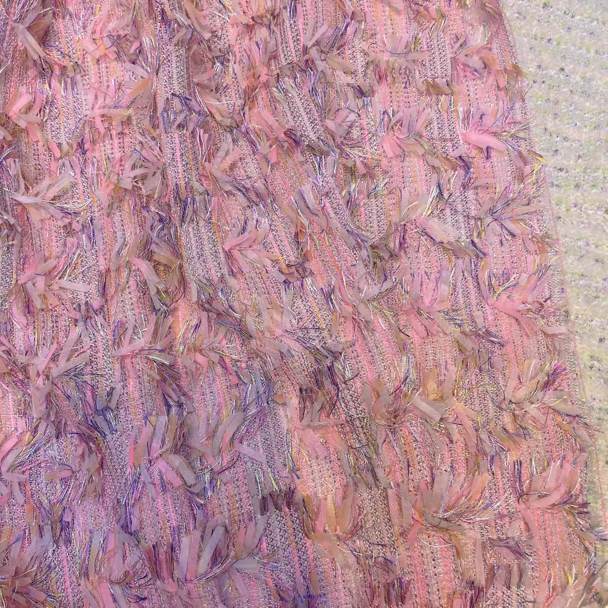 TW1146 long fringe tweed