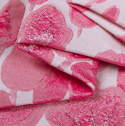 Sf1097 可愛らしいピンク時に花柄のジャガード生地 M Y Design 格安洋服オーダーメイド