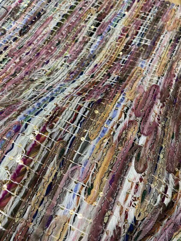 TW1265 stripe colorful tweed