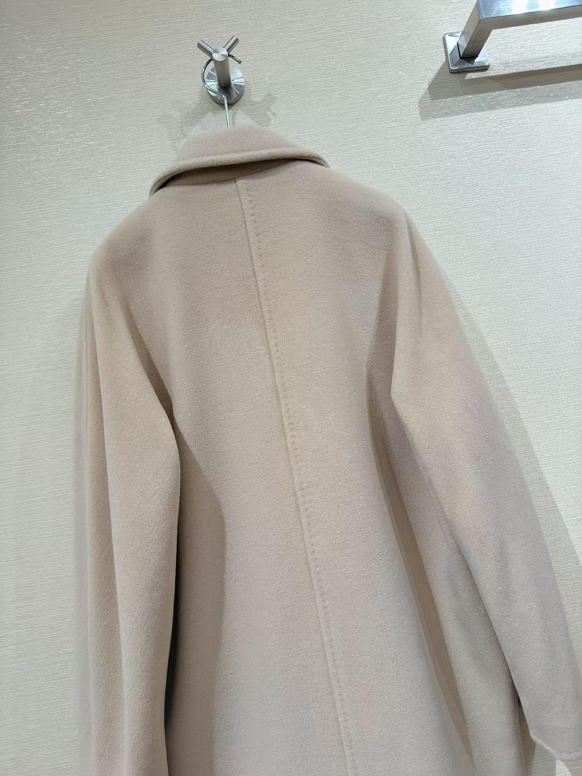 MaxMara 銀タグ ブラウン ウール ピーコート ダブルボタン MAX MARA マックスマーラ イタリア製 白タグ カシミヤ混