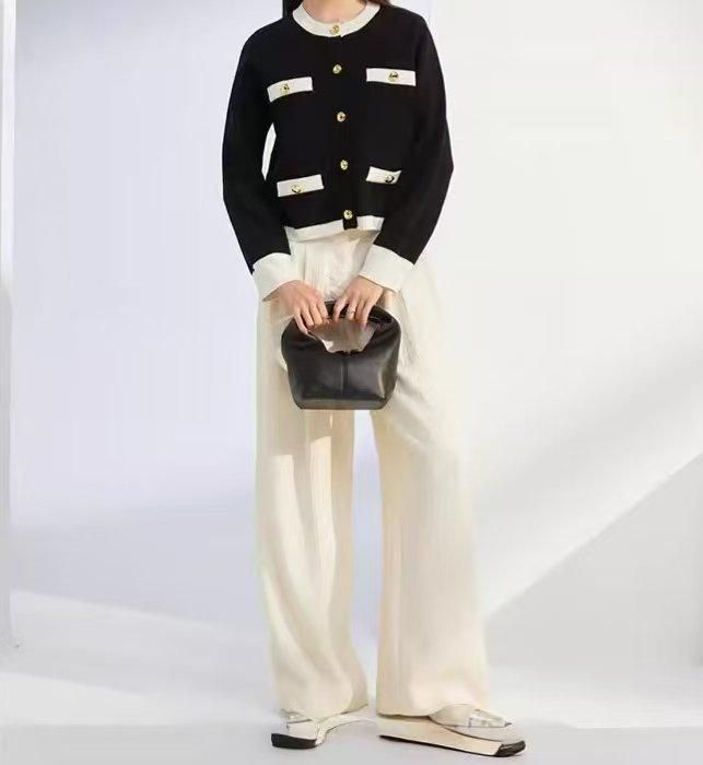 2024A/W シャネル風 ニットカーディガン モノトーン(二色展開 2024A/W シャネル風 ニットカーディガン モノトーン(二色展開