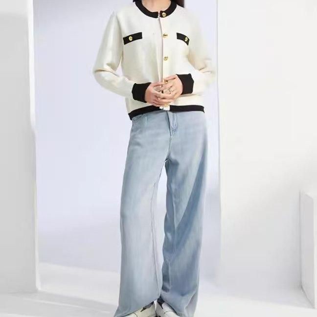 2024A/W シャネル風 ニットカーディガン モノトーン(二色展開 2024A/W シャネル風 ニットカーディガン モノトーン(二色展開