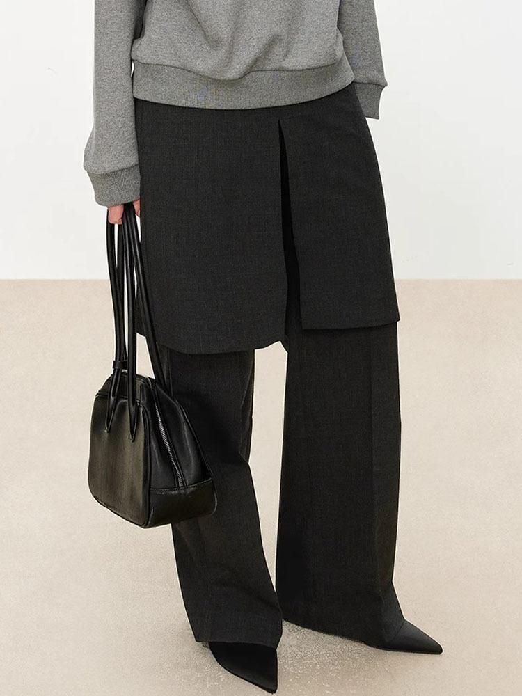 ALPT001Skort-Pants Faux Two-Piece Design