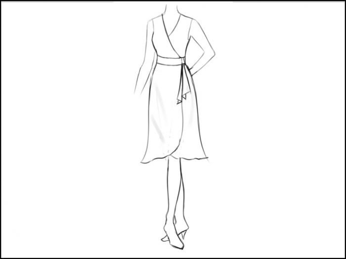 ラッパ裾 ラップドレス 襟と袖をデザイン画像から M Y Design マイデザイン Online格安洋服オーダーメイド ラッパ裾 ラップドレス 襟と袖をデザイン画像から M Y Design マイデザイン Online格安洋服オーダーメイド