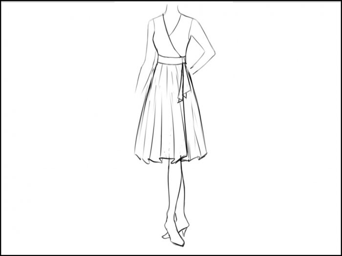 全円 ラップドレス 襟と袖をデザイン画像から M Y Design 格安洋服オーダーメイド