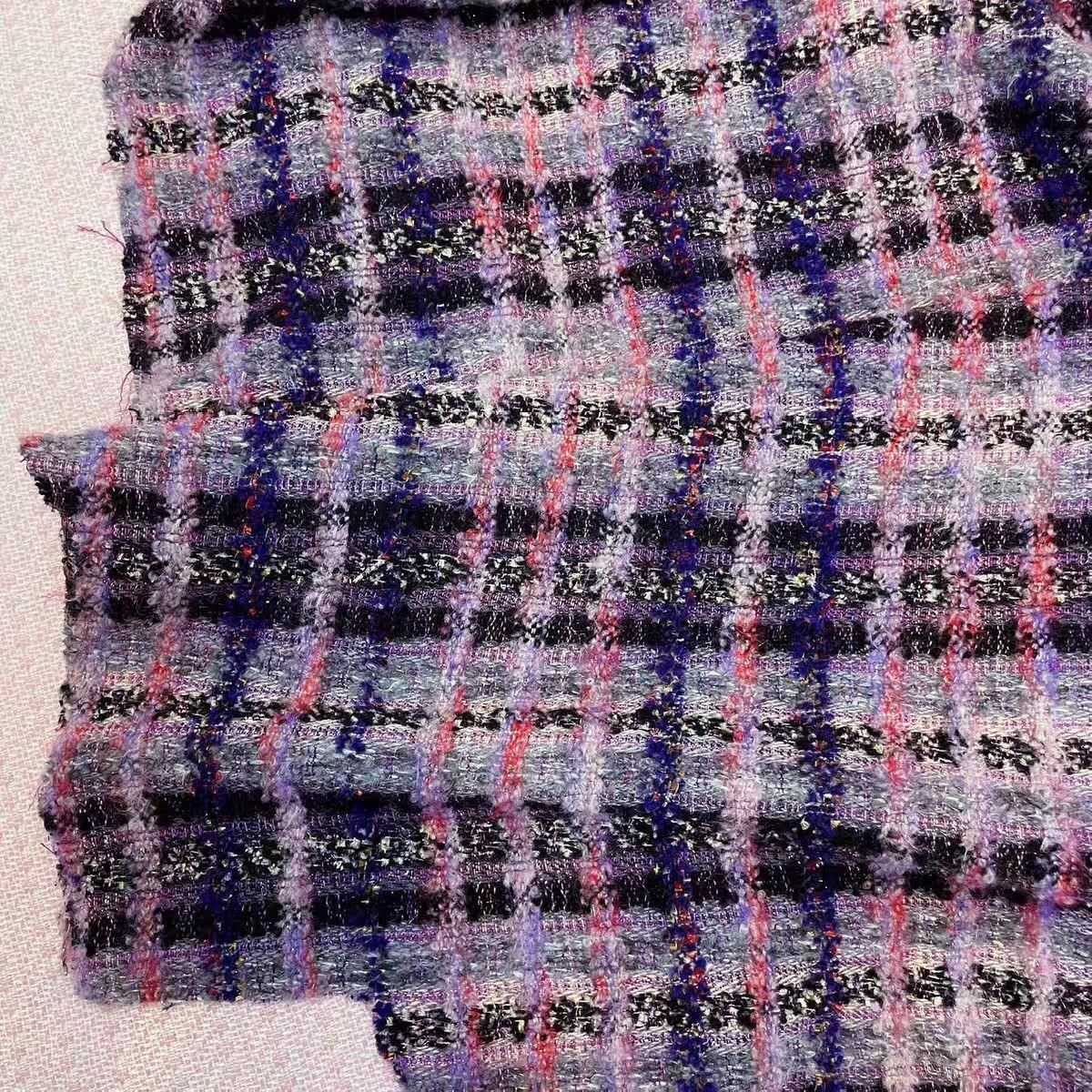 TW1076Plaid purple tweed