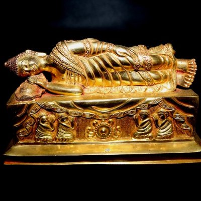 涅槃仏,ニルヴァン仏（メタルゴールド）nirvana buddha metalgold