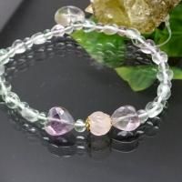 ハートのフローライト5ミリ
ローズ柄の紅水晶入りブレスレット