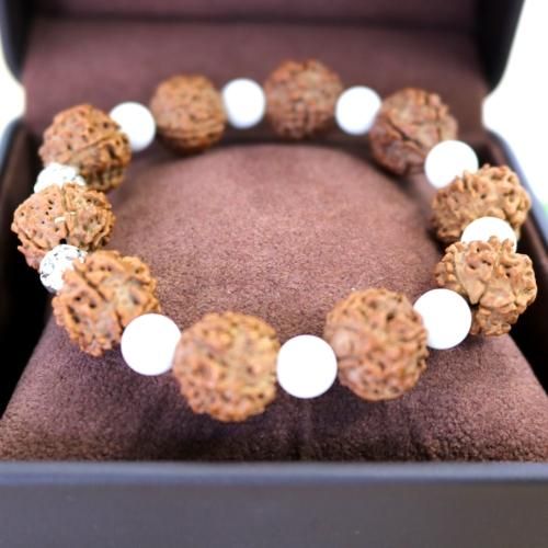 235　ルドラクシャブレスレット 浄化・癒しをお求めのあなたへ！ひと粒水晶】5mm・6mm天然石