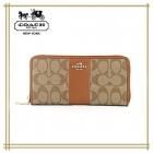COACH  SIGNATURE CANVAS WITH LEATHER ACCORDION ZIP WALLET F52859 F54630F52859IMBDX