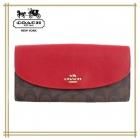 ĹۡCOACH SLIM ENVELOPE WALLET IN SIGNATURE CANVAS   F54022BROWN/TRUEREDIML72(֥饦/å)