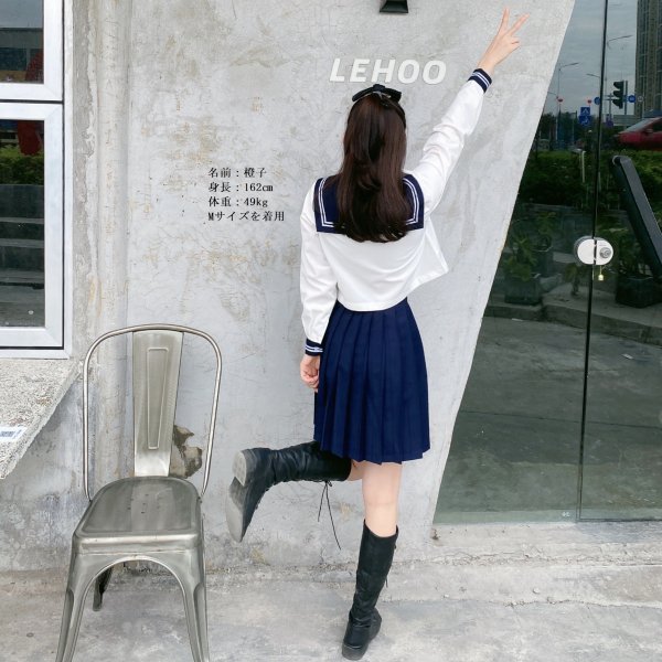 セーラー服 コスプレ 清楚 制服 学生服 JK 女子高生 白いリボン 半袖