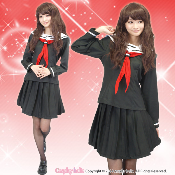 セーラー服 コスプレ 黒 長袖 アニメ風 ロングスカート 5サイズ Jk 女子高生 ハロウィン 制服 セーラー服 コスプレ 黒 長袖 アニメ風 ロングスカート 5サイズ Jk 女子高生 ハロウィン 制服