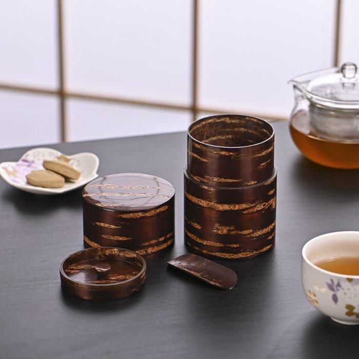 総皮茶筒 大 無地皮｜角館 樺細工 製造販売元 八柳