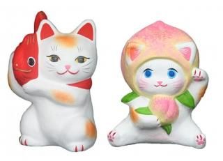 お金ガッツリ招く風水猫人形 楽天市場】柿沼人形 風水招き猫 金色 （小） 柿沼東光 招き猫