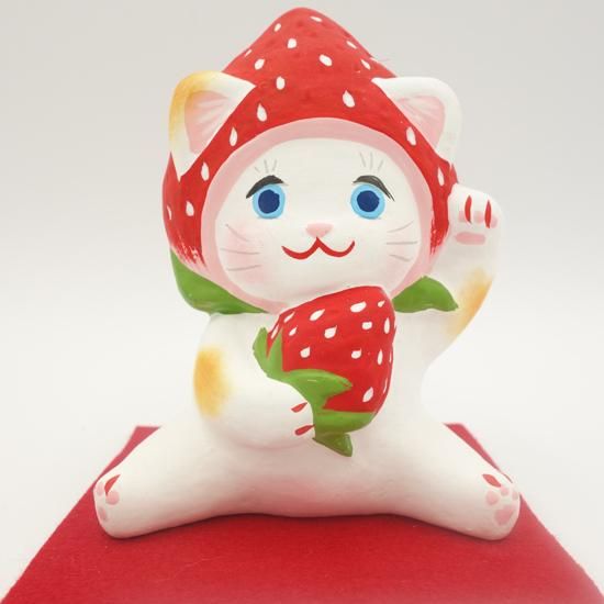 つぶつぶ苺ねこちゃんのマカロン小物入れ コロンとかわいい小さな小物入れ☆フルーツとねこ☆二つ選べる