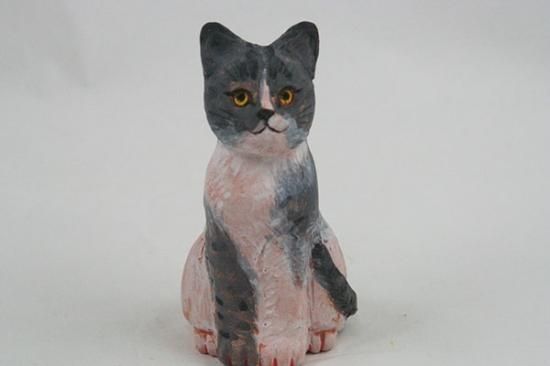 注目の 手びねり猫 晴れますように 高さ9㎝ 限定1個生産 土人形 誕生日 置物