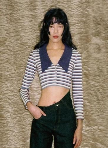 <img class='new_mark_img1' src='https://img.shop-pro.jp/img/new/icons16.gif' style='border:none;display:inline;margin:0px;padding:0px;width:auto;' />JOHN Striped Cardigan Purple & White   ȥ饤ץǥ