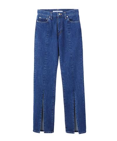 ジョンローレンスサリバン　スリッドデニム Womens washed denim slitted pants