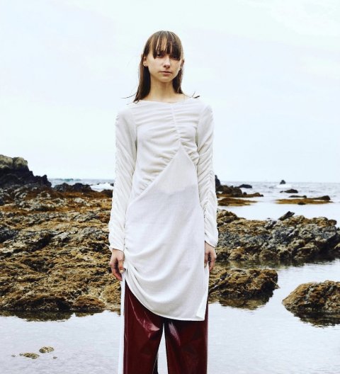 <img class='new_mark_img1' src='https://img.shop-pro.jp/img/new/icons16.gif' style='border:none;display:inline;margin:0px;padding:0px;width:auto;' />tsuyoshi yao tokyo Sheer Onepiece ツヨシ ヤオ シアー ワンピース