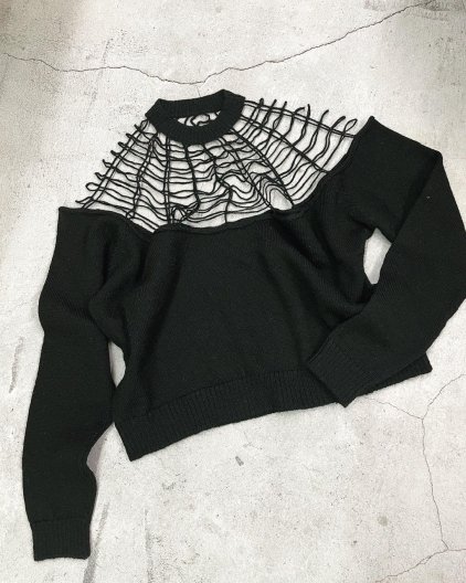 JOHN LAWRENCE SULLIVAN Spiderweb knit sweater  ジョンローレンスサリバン スパイダーウェブ ニットセーター