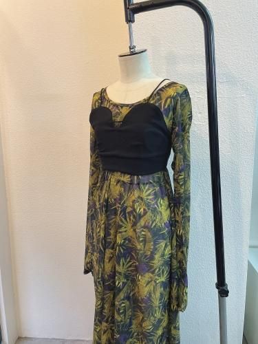 フミエタナカ　シアーフラワー FUMIE TANAKA FLOWER sheer DRESS フミエタナカ シアードレス