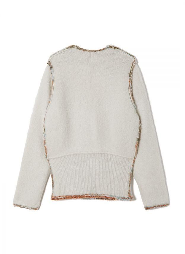 Perverze Double Face V-Neck Knit Cardigan in Black